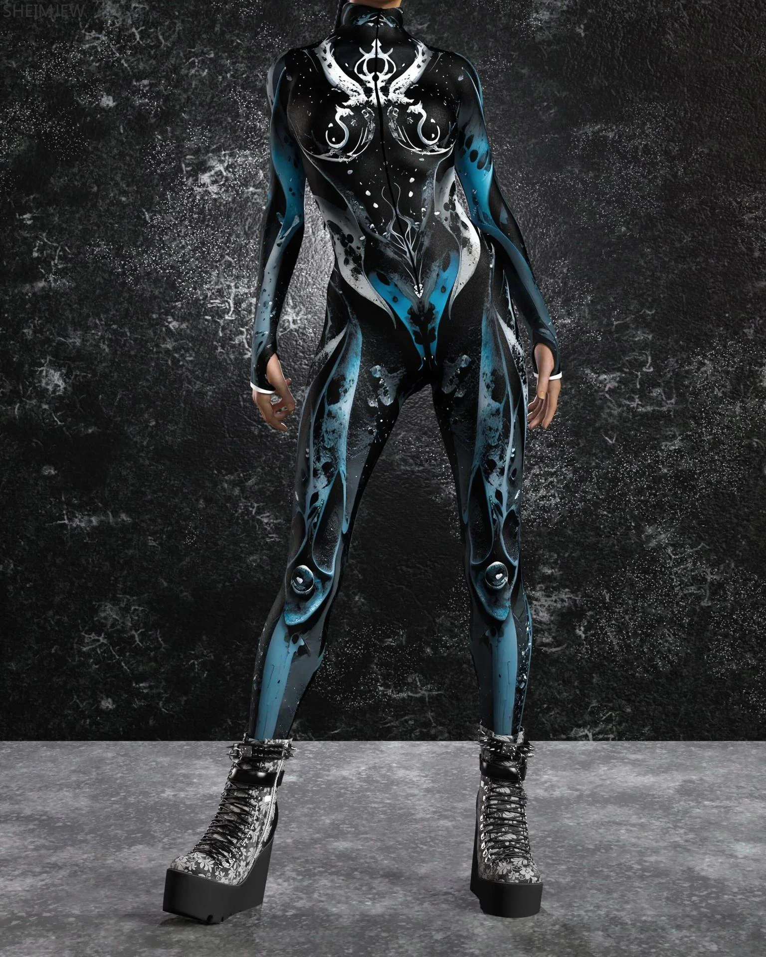 Fluid Swirl Pattern Rave Outfit